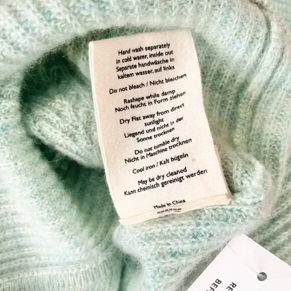 NWT $320 Poetry Collared Cardigan Pure Cashmere Mint Green UK 10 US 6